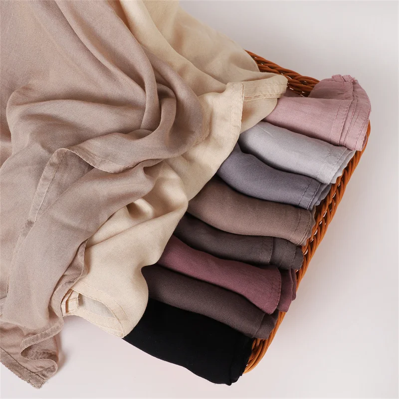 Color: black - Ramadan Solid Color Big Size Cotton Rayon Hijab Scarf Women Muslim Headscarf Wraps Shawls Femme Musulman Headband Islamic Turban