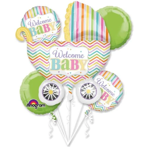 Foil Balloon - Bouquet Baby Brights (Pack of 5)