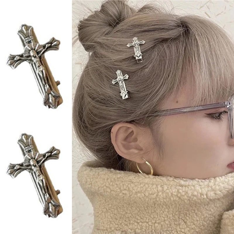 Color: Light Grey, Ships From: CHINA - Gothic  Hair Clip Punk Bangs Duckbill Clips Halloween Hair Barrettes Cosplay Hairpin Retro Hair Styling Accessories Dropshipping