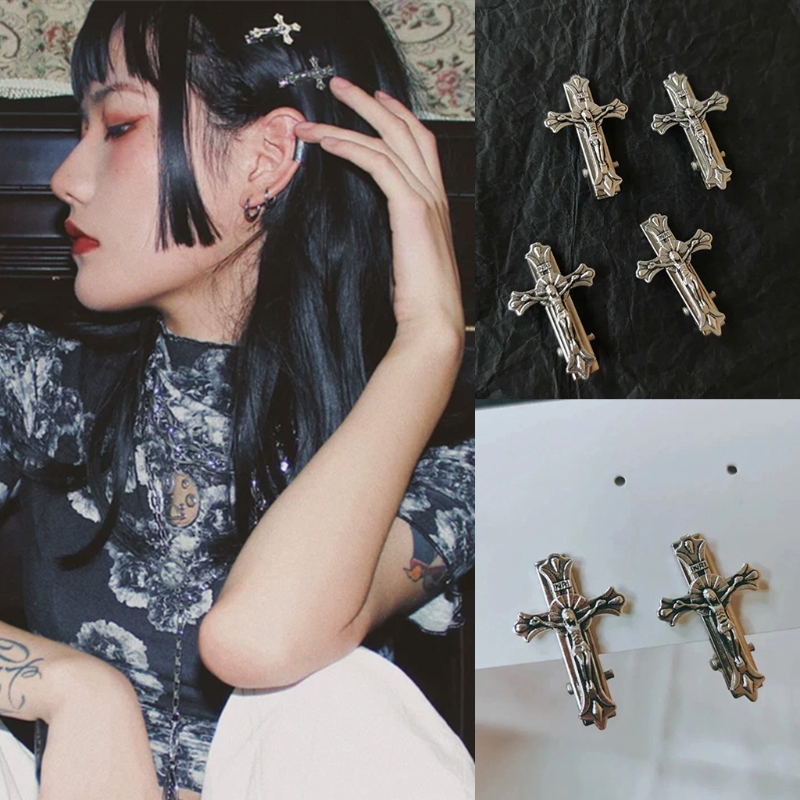 Color: Light Grey, Ships From: CHINA - Gothic  Hair Clip Punk Bangs Duckbill Clips Halloween Hair Barrettes Cosplay Hairpin Retro Hair Styling Accessories Dropshipping