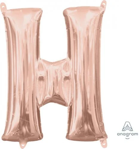 Foil Balloon - Letter H Rose Gold - 40cm