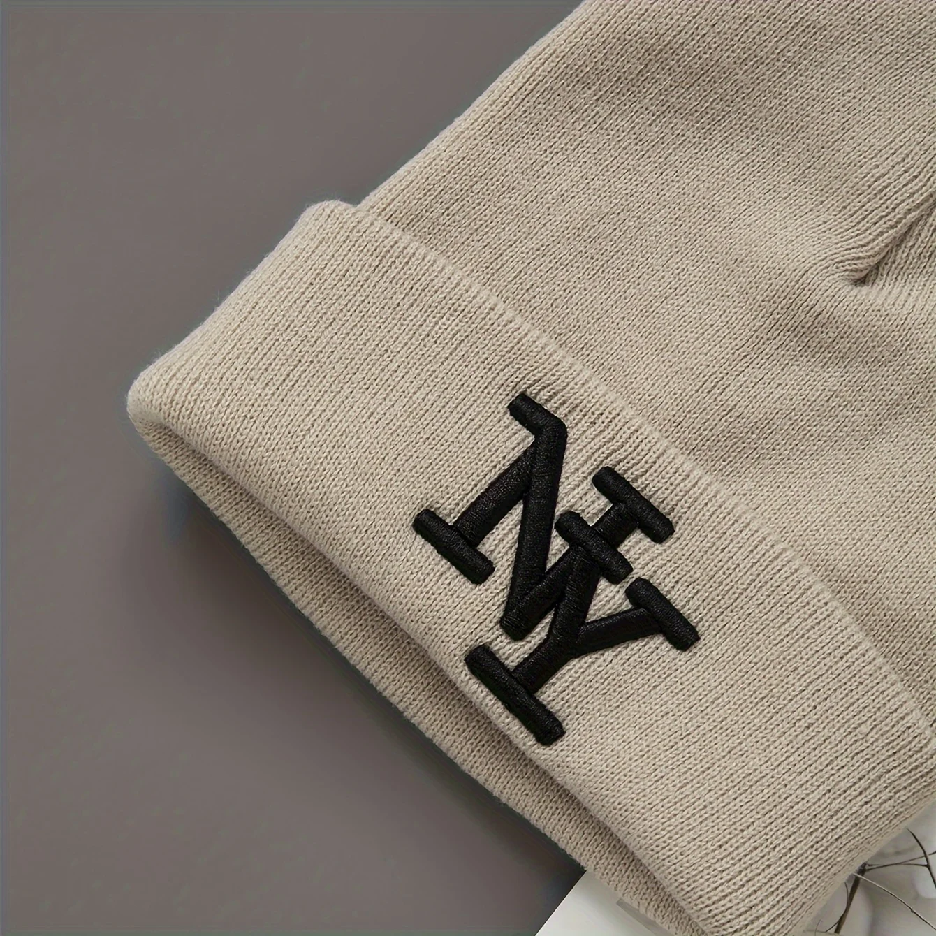Color: Light Blue - 1/2/3pcs Unisex Winter Beanie Hats, Solid Color Knitted Warm Outdoor Caps with Embroidered NY Logo, Hand Washable, Black