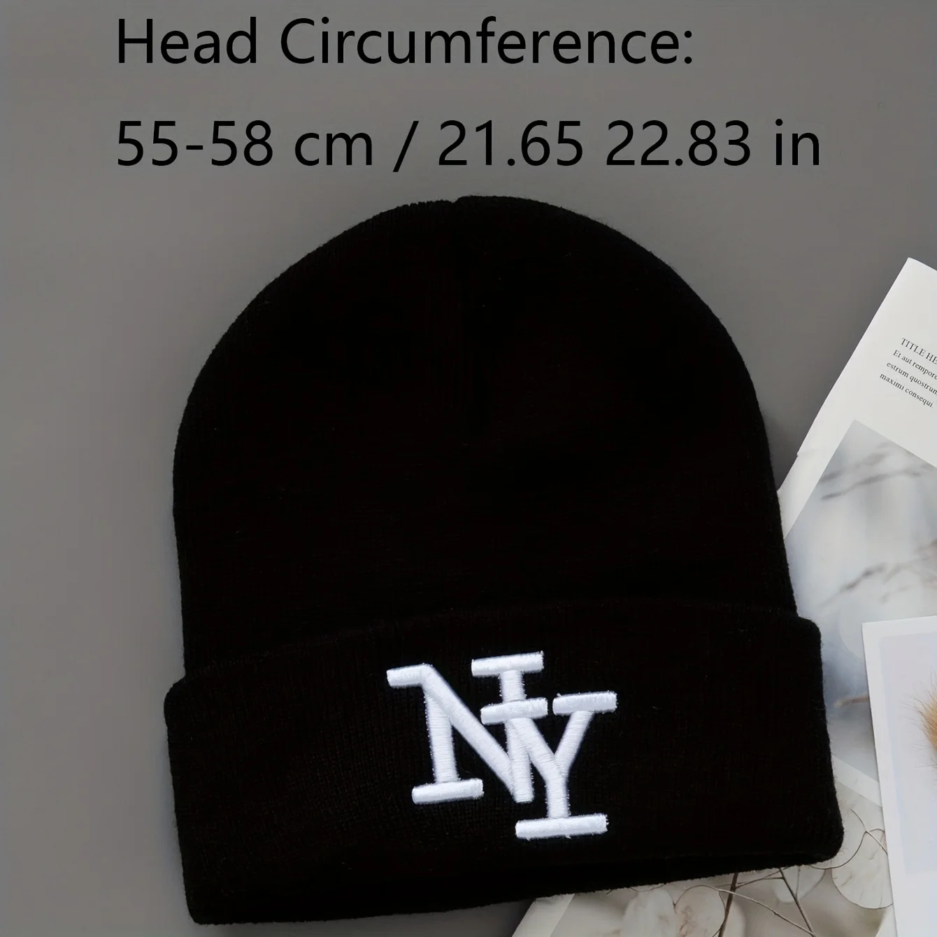 Color: Light Blue - 1/2/3pcs Unisex Winter Beanie Hats, Solid Color Knitted Warm Outdoor Caps with Embroidered NY Logo, Hand Washable, Black