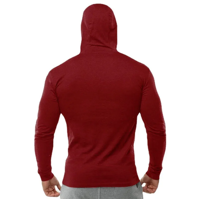 Color: Black, Size: M - Trendy Personality Funny XX Smile Face Hoodie Mens Slim Fit Running Long Sleeve Cotton Shirt Gym Training Fitness Hooded T-Shirt