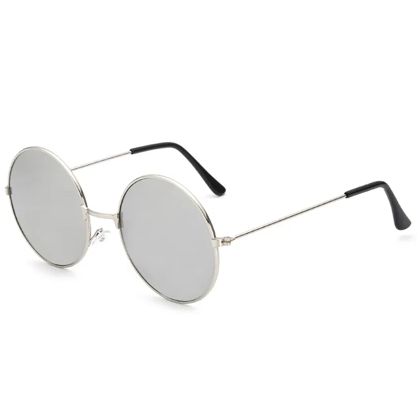 Lenses Color: Gradient Gray, Frame Color: other - FOENIXSONG Fashion Sunglasses for Women Men Pilot Round Gradient Mirror Women's Glasses Oculos Lentes Gafas De Sol