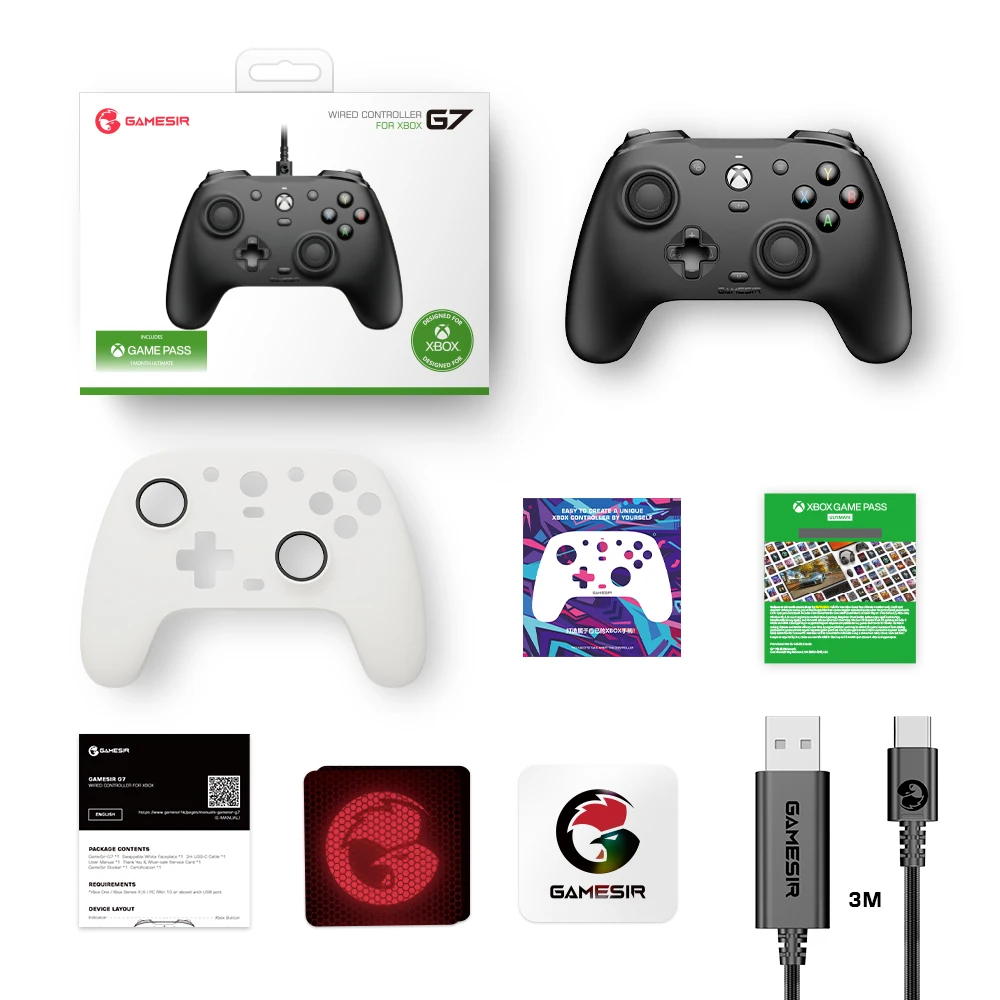 Color: silver, Ships From: CHINA - GameSir G7 Xbox Gaming Controller Wired Gamepad for Xbox Series X, Xbox Series S, Xbox One, ALPS Joystick PC, Replaceable panels