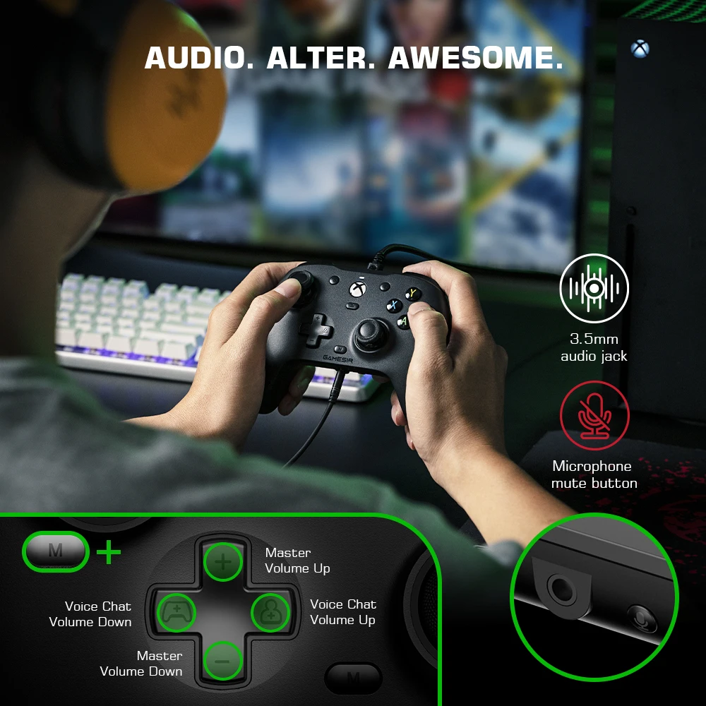 Color: silver, Ships From: CHINA - GameSir G7 Xbox Gaming Controller Wired Gamepad for Xbox Series X, Xbox Series S, Xbox One, ALPS Joystick PC, Replaceable panels