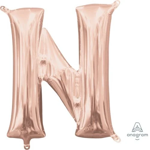 Foil Balloon - Letter N Rose Gold - 40cm