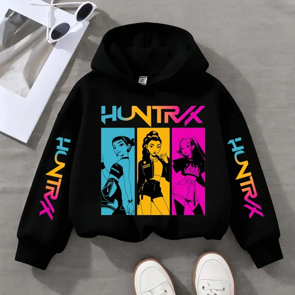 Color: Gold, Kid Size: 140 - KPOP Demon Hunters Children's Sweatshirt Girls' Clothes Girls' Sweatshirt autumn 2024 New Cute Fashion Hoodie