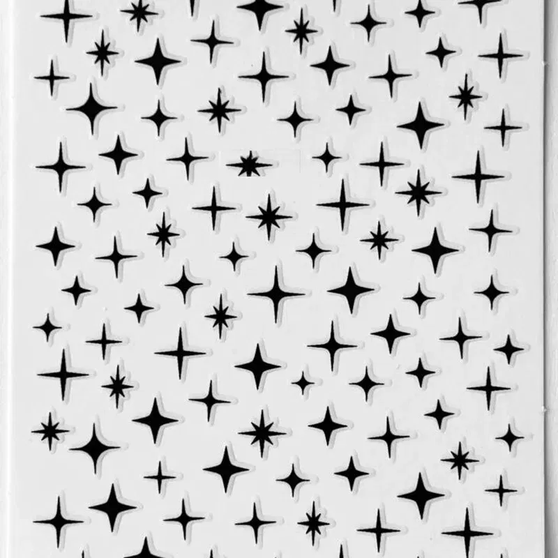 Color: Rust Red - 3D Laser Silver/Rose Gold Hollow Cross Star Nail Art Stickers Design Self-Adhesive Hollow Cross Star Nail/Body Art Decor Sticker