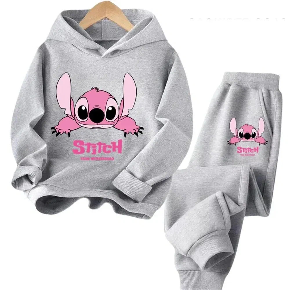 Color: Ivory, Kid Size: 7 - Children Hoodies Stitch Kawaii Fashion Pullover Sweatshirt Anime Trucksuit Manga Cartoons Girls Boy Kids Autumn Casual Clothes