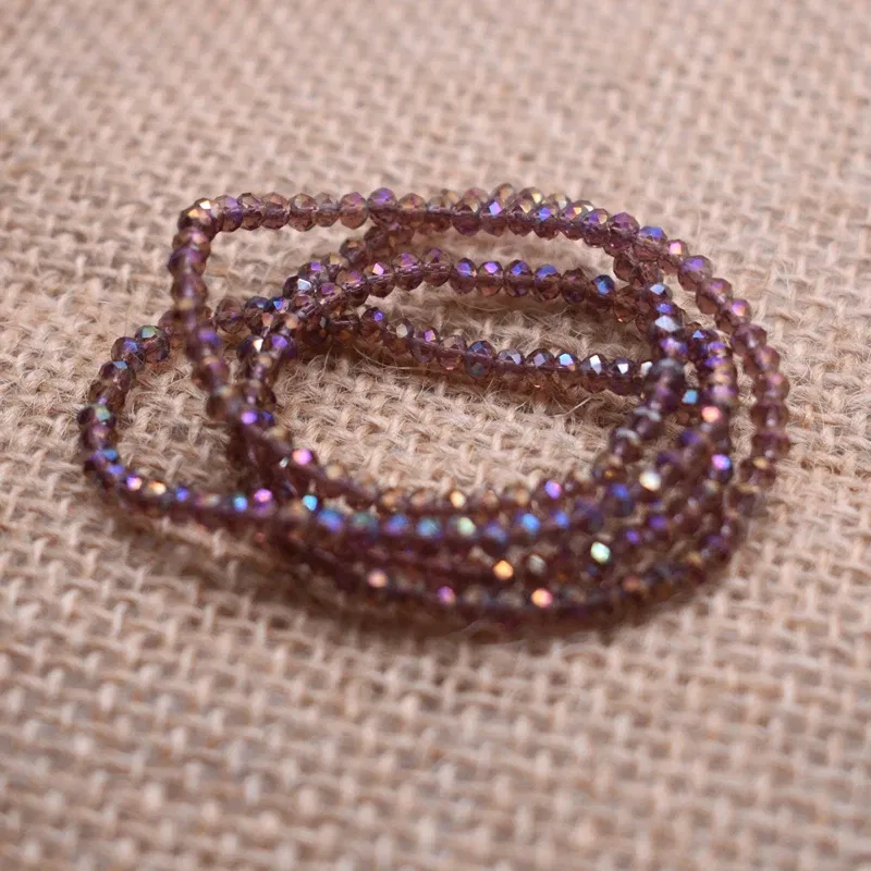 Color: Silver - Shining Red Purple White color 2*2mm 160pcs Rondelle Austria faceted Crystal Glass Beads Loose Spacer Beads for Jewelry Making