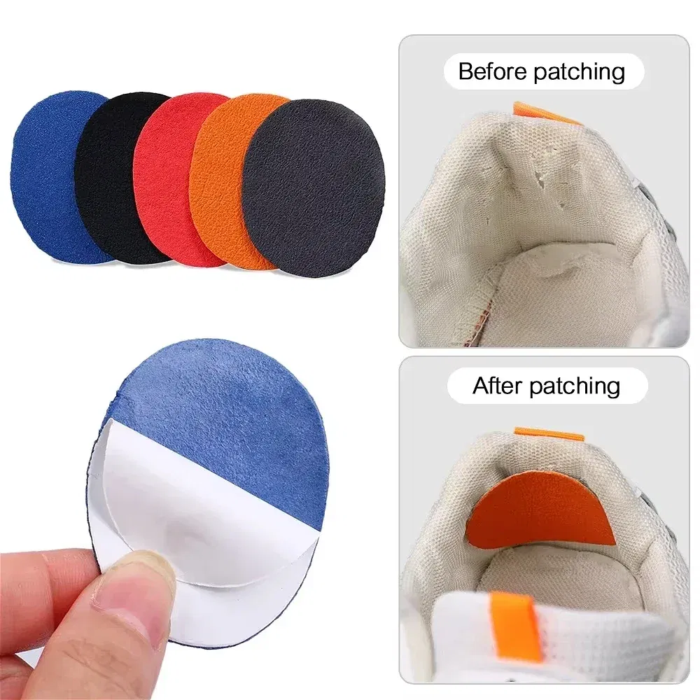 Color: Brown - 6pcs Heel Wear Repair Shoe Patch Stickers Unisex Anti-Wear Heel Protector Adhesive Patch Repair Shoes Heel Sneakers Protector