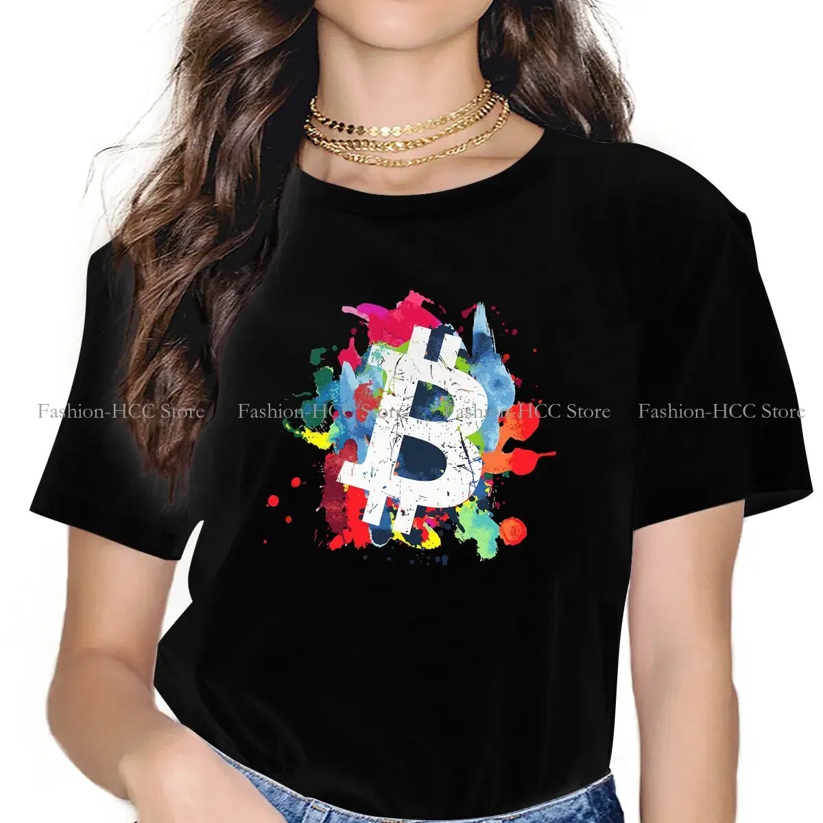 Color: black, Size: M - Bitcoin Polyester TShirts Art Personalize Men's T Shirt Funny Clothing