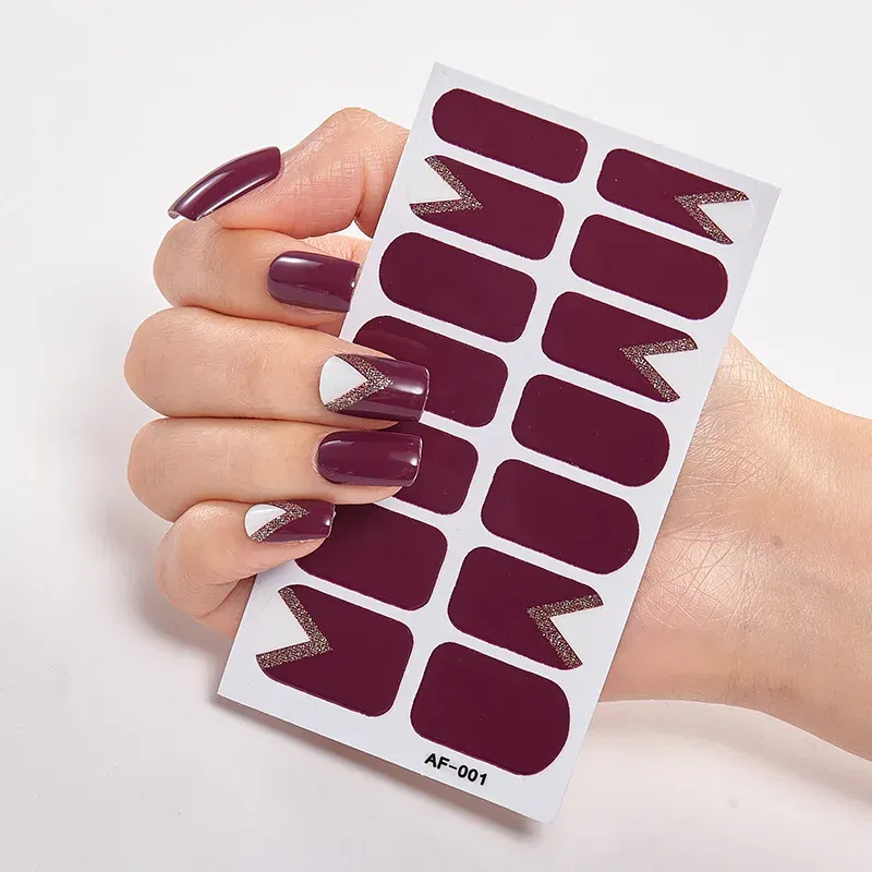 Color: Beige - Designer Nail Decals Sticker For Nails Foil Nail Art Stickers 2020 Fashion Nail Minimalist Design Minimalist Design
