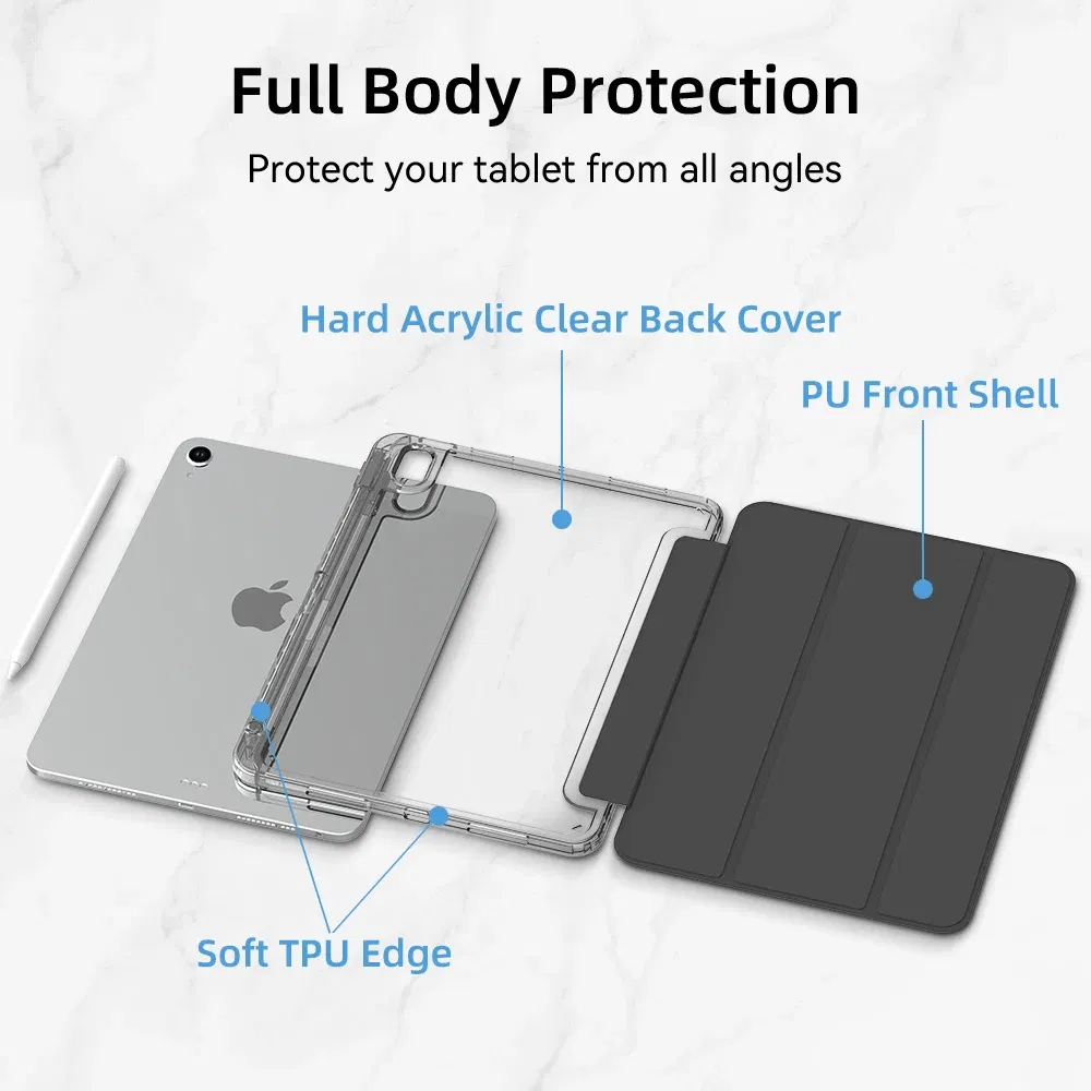 Color: black, Size: iPad pro 12.9 - For iPad Air 5 Case 2024 Air 6 11 iPad Pro 11 12.9 13 10 Gen 10.2 9th 8th 7th 9.7 6th 5th Mini 7 6 Smart case with pen Holder