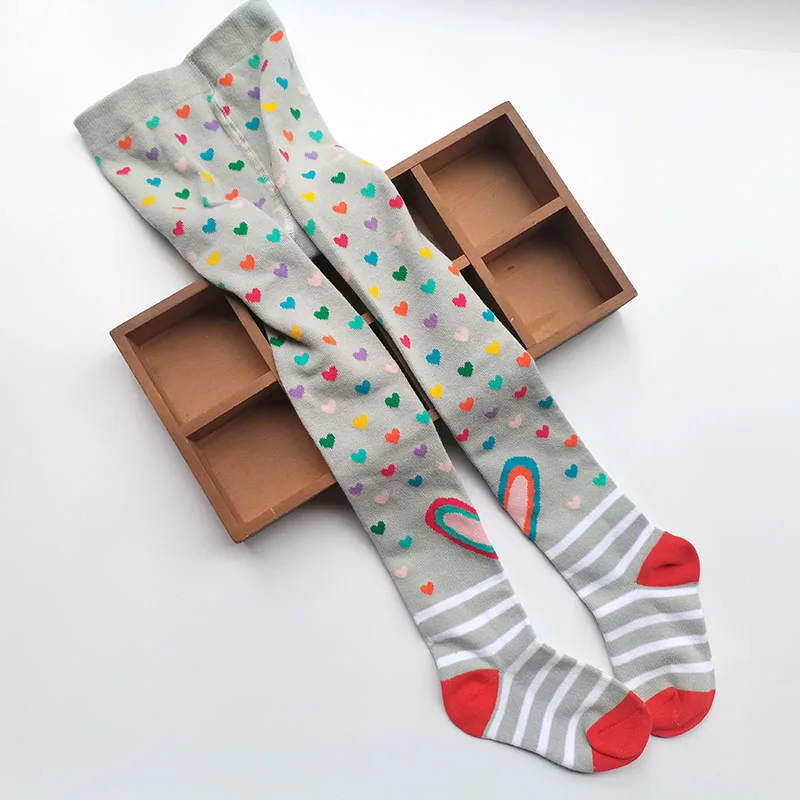 Color: GRAY, Size: XXL - 1 PCS Autumn Winter Children Stripe Pantyhose Stockings Baby Girls Christmas Tights Kids Masquerade Party Children's Clothes