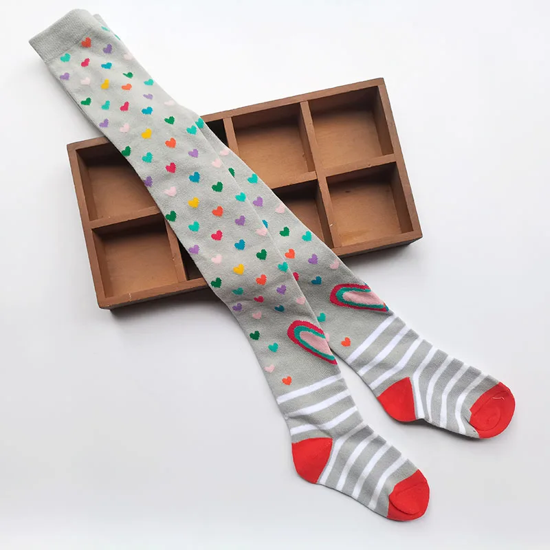 Color: GRAY, Size: XXL - 1 PCS Autumn Winter Children Stripe Pantyhose Stockings Baby Girls Christmas Tights Kids Masquerade Party Children's Clothes