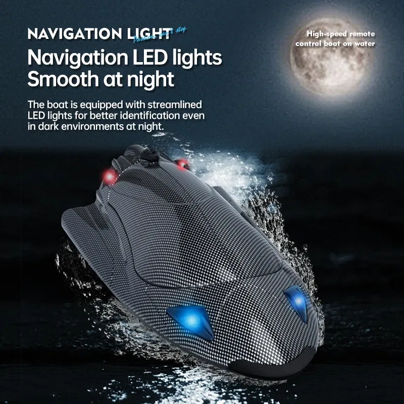 Color: black - Fy011 New 2.4g Adult Children Electric Speedboat Racing Water Toy Boat High-speed Turbojet Remote Control Boat Christmas Gift
