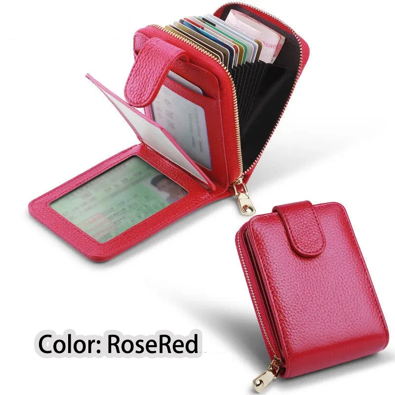 Color: Coffee, Ships From: CHINA - Genuine Leather Driver's License ID Card Holder Wallet Male and Female Credit Card Bag Large Capacity Card Case ID Bag