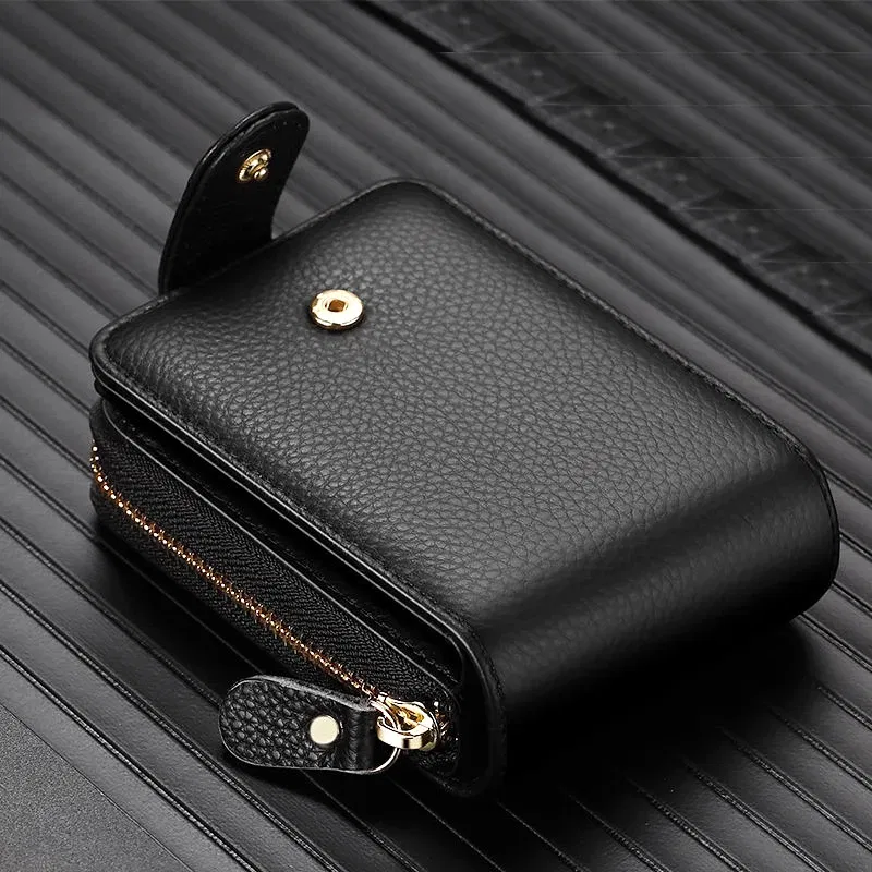 Color: Coffee, Ships From: CHINA - Genuine Leather Driver's License ID Card Holder Wallet Male and Female Credit Card Bag Large Capacity Card Case ID Bag