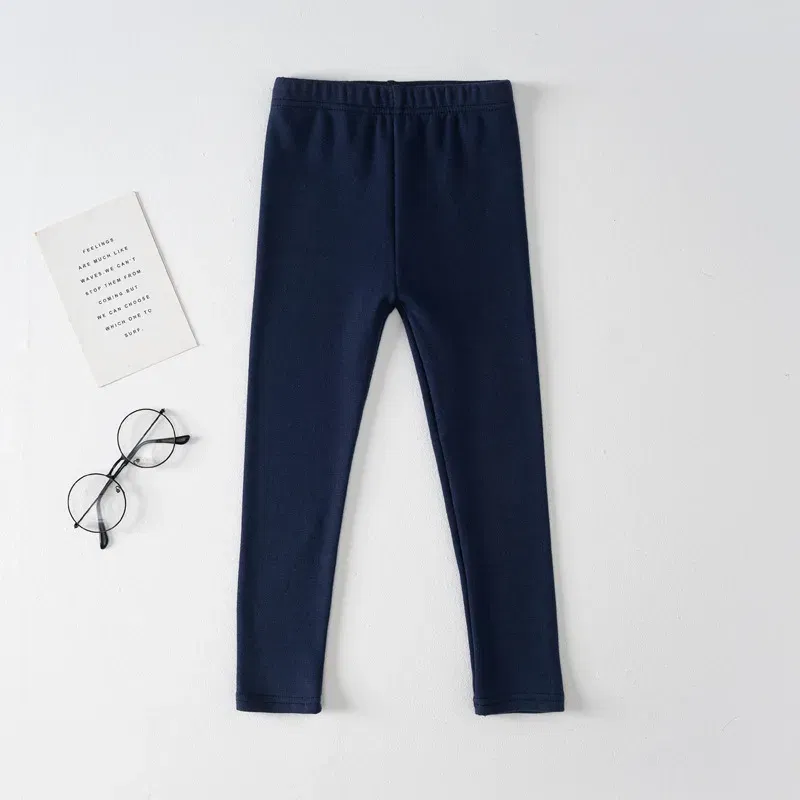 Color: GRAY, Kid Size: 7 - Girls' Leggings Spring And Autumn Style 95 Cotton Female Baby Elastic Pants Children's Slim outer Wear Pants