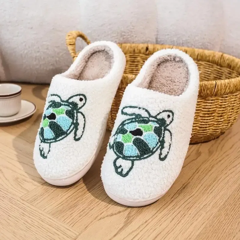 Color: Straw, Shoe Size: 3.5 - Casual Fluffy Slippers Women House Flat Cute Cartoon Designer Platform Winter Shoes Girls Home Fashion Popular Footwear Big Size