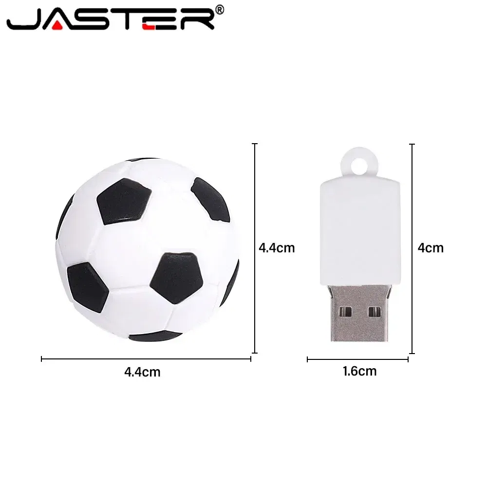 Capacity: 64GB, Color: Black - Football USB Flash Drive 64GB Cute Cartoon Memory Stick 32GB Yellow Red Black Pen Drive 16GB Creative Gift U Disk Free Chain