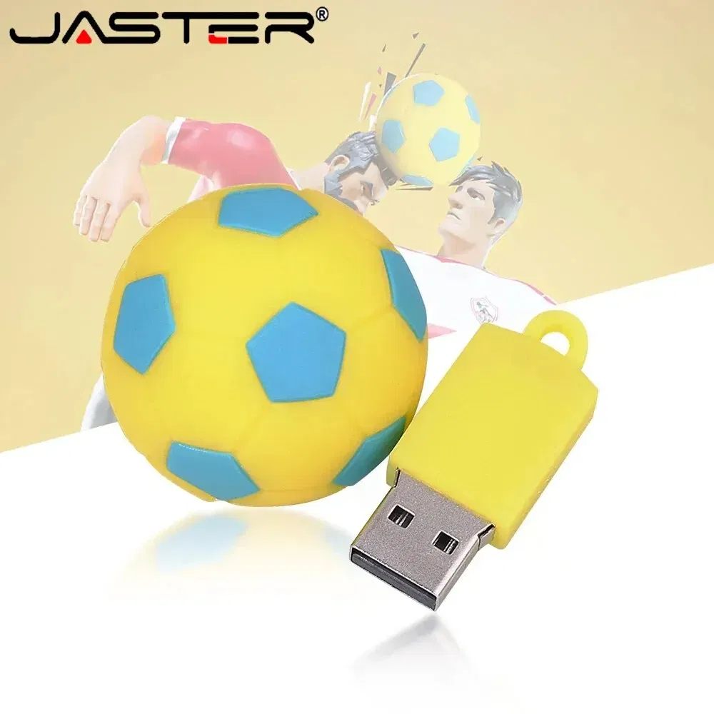 Capacity: 64GB, Color: Black - Football USB Flash Drive 64GB Cute Cartoon Memory Stick 32GB Yellow Red Black Pen Drive 16GB Creative Gift U Disk Free Chain