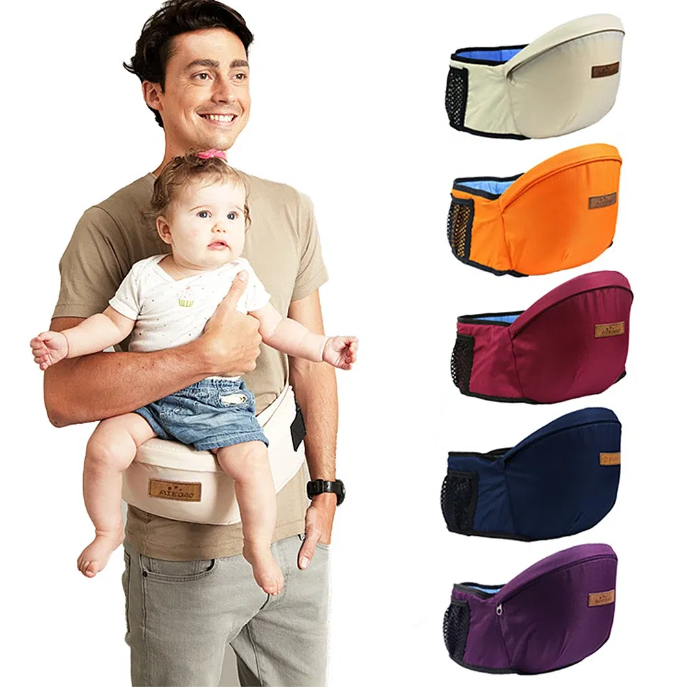 Color: Orange - Baby Carrier Waist Stool Walkers Baby Sling Hold Waist Belt Backpack Hipseat Belt Kids Adjustable Infant Hip Seat