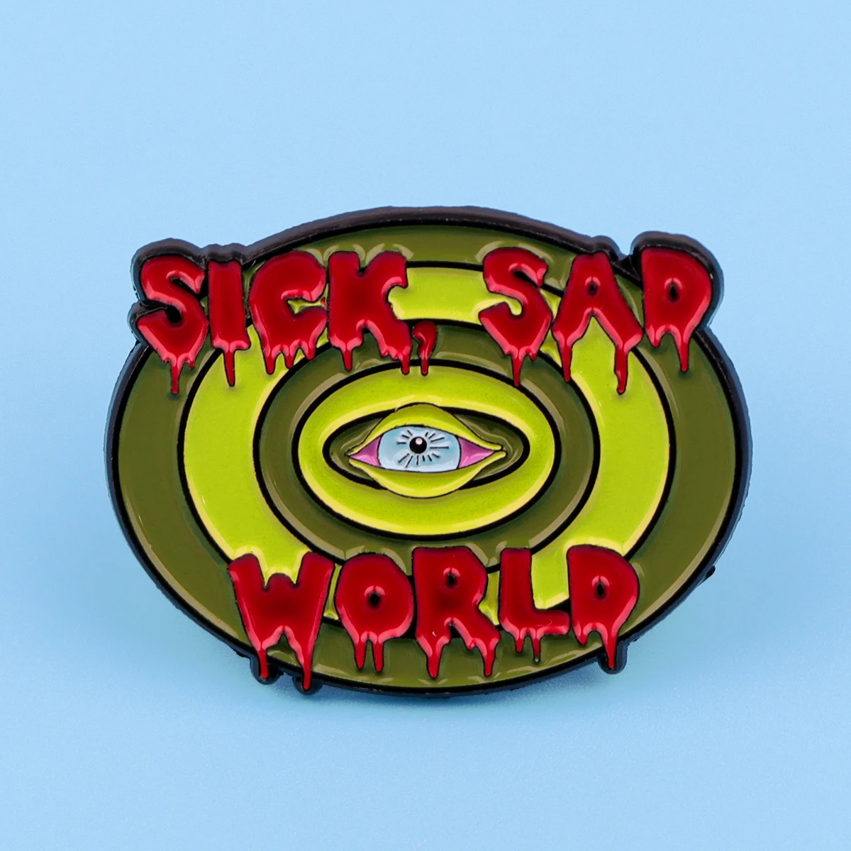 Metal color: RED - Cartoon Duck Possum Quotation Lapel Pins for Backpack Metal Enamel Pin Brooch on Clothes Men Women Badges Accessories Gift