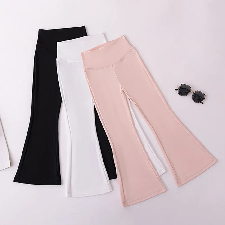 Color: Blue, Size: 80 - Stylish Children High Waisted Slimming Comfortable Bootcut Leggings Suitable Girls Spring and Autumn Wardrobe with Flared Edge