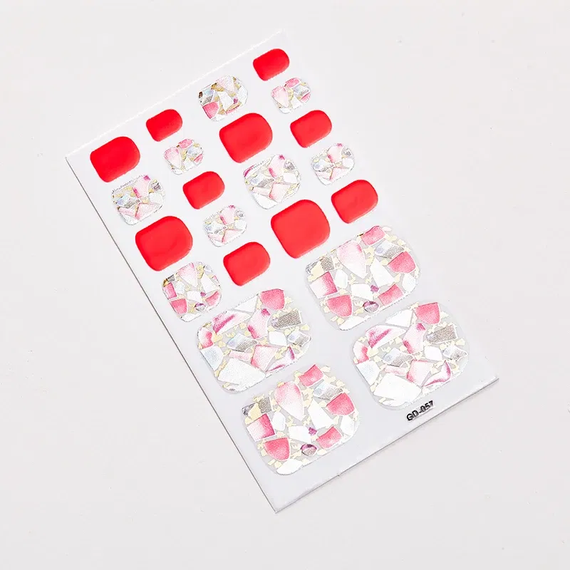 Color: Lvory - 22 Tips/Sheet Women Salon Nail Wraps DIY Self Adhesive Nail Sticker Decals Plain Stickers Nails Sticker Designer Designed