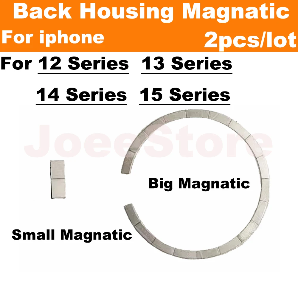Color: WHITE, Ships From: CHINA - 2pcs Magsafe Magnetic Metal Ring For iPhone 15 12 13 14 Pro Max Mini Plus Back Housing Glass Wireless Charging Magnet Repair