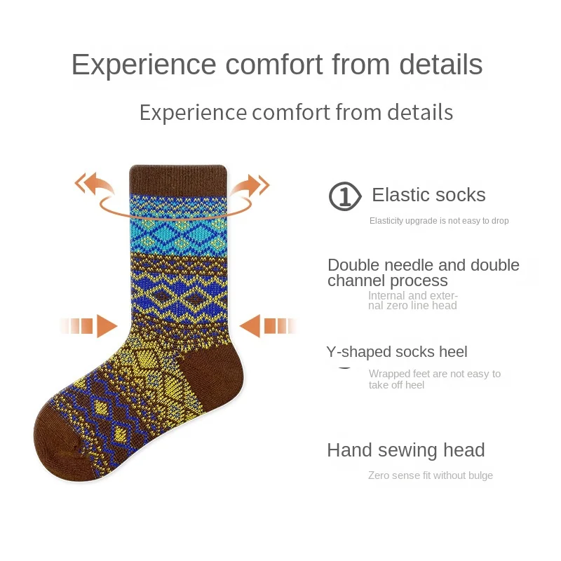 Color: Beige, Size: 7-9T - Three Pairs of Spring and Autumn New Children's Double Needle Double Road Boneless Zero Line Combed Cotton Comfortable Socks