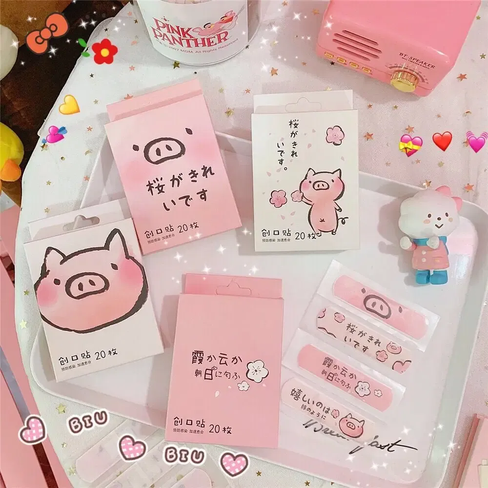 Color: Gold - 20pcs/lot Kawaii Cartoon Dinosaur Pattern Self-adhesive Band Aid Hemostasis Bandages Dressing Patches Tape Plaster for Children