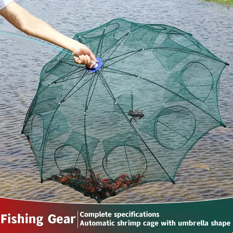 Color: Burgundy - Cyrusher Umbrella Net Shrimp Cage Fishing Net Fish Protection Automatic Folding Fish Net Moving Kite Fishing Net Hand Cast Net