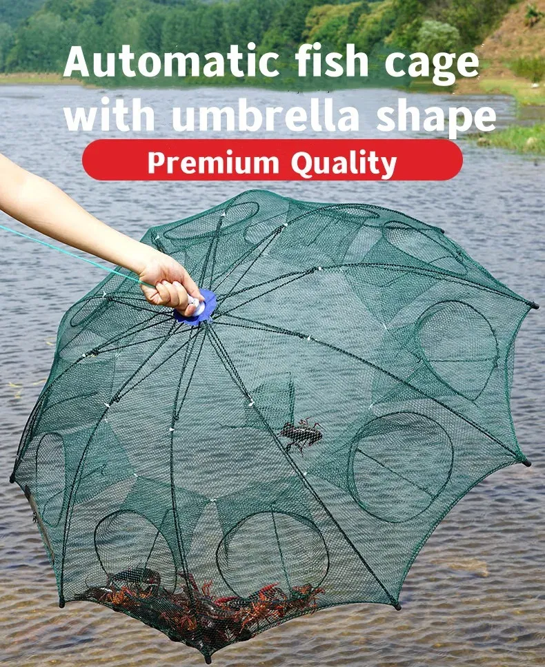 Color: Burgundy - Cyrusher Umbrella Net Shrimp Cage Fishing Net Fish Protection Automatic Folding Fish Net Moving Kite Fishing Net Hand Cast Net