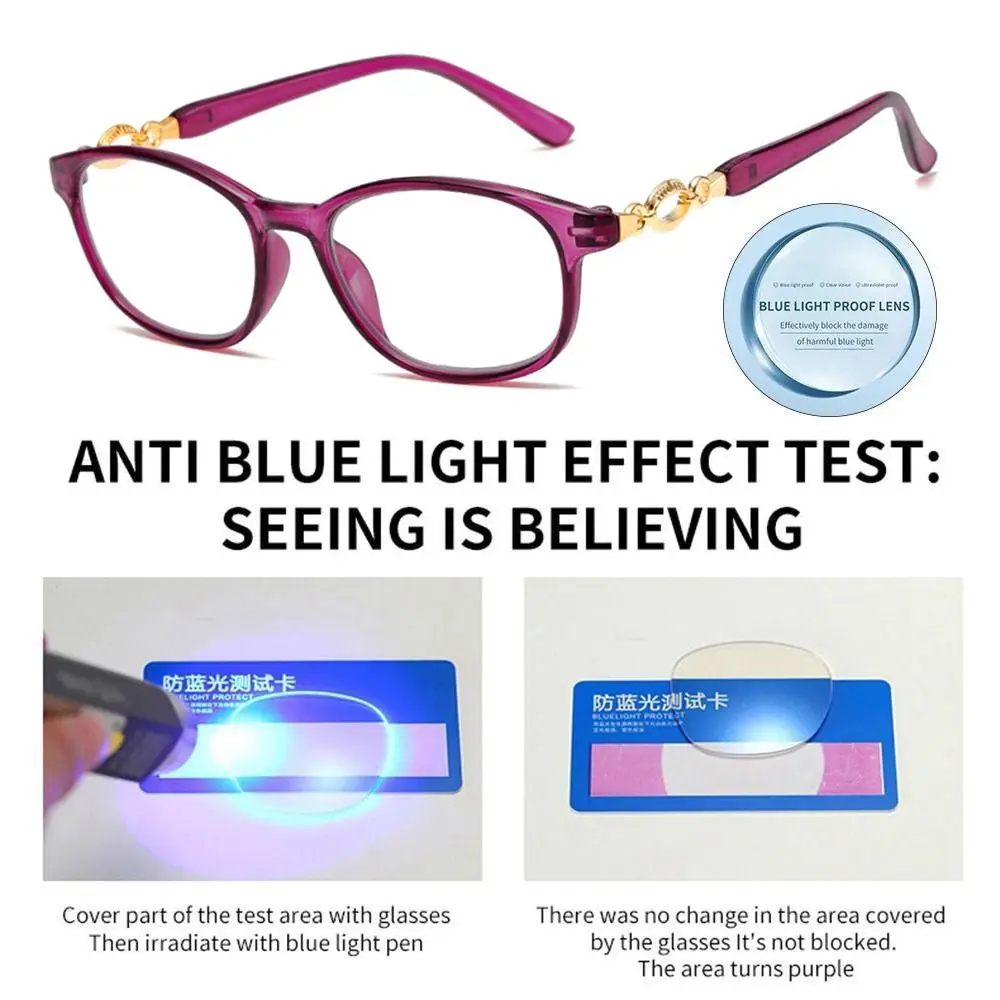 Frame Color: black, Eye Prescription: +75 - FG New 3 in 1 Progressive Multifocal Reading Glasses Women Anti-blue Eyeglasses Easy To Look Far and Near +1.0 To +4.0