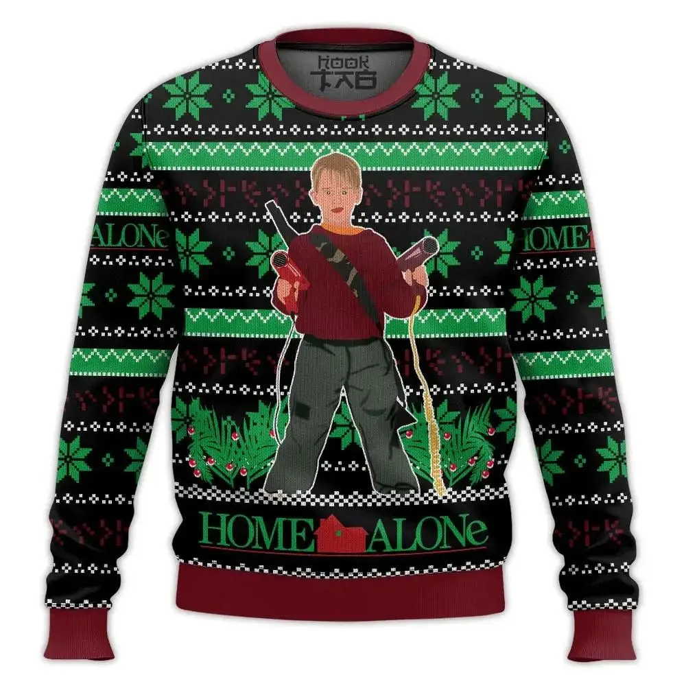 Color: green, Size: XXXL - New Style Sweatshirt For Spending Christmas Alone At Home Ugly Christmas Pullover 2026 Fashionable Casual Couple Sweatshirts