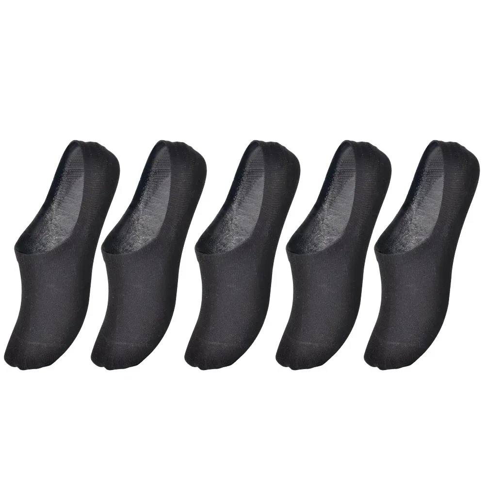 Color: black, Size: 7-9T - 5 pairs of boys girls children  soft invisible socks low  casual cotton leisure sailing anti-skid stealth non-display