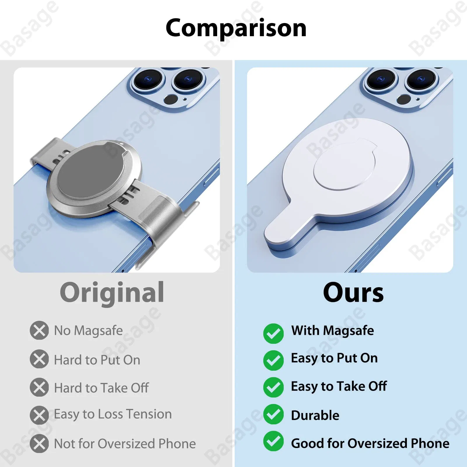 Color: black, Ships From: CHINA - Magnetic Adapter Mobile Phone Holder Handheld Stabilizer Quick Release Accessories for DJI Osmo OM6 OM5 OM4 Gimbal for Magsafe