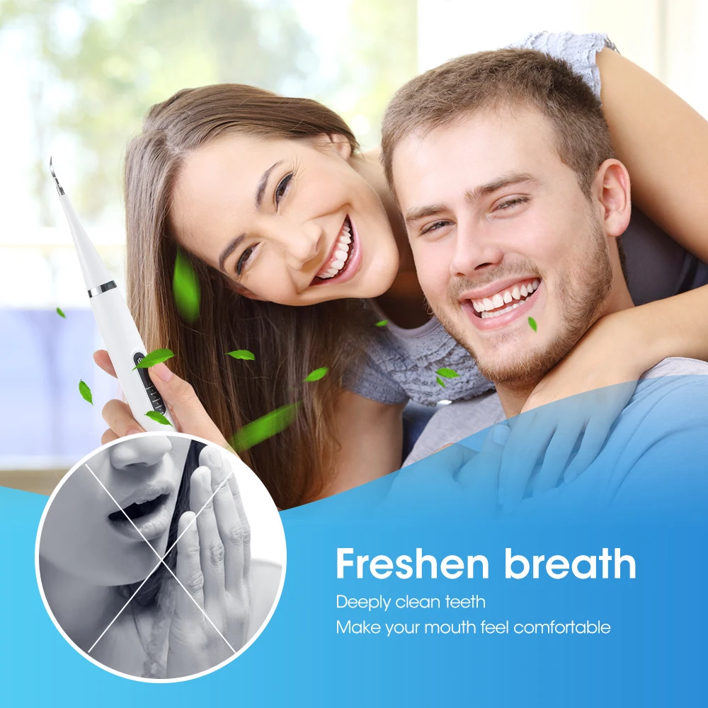 Color: black - Electric Teeth Cleaner Dental Scaling Tooth Whitening and Cleaning Device IPX6 Waterproof Stains Remover Oral Care USB Charging