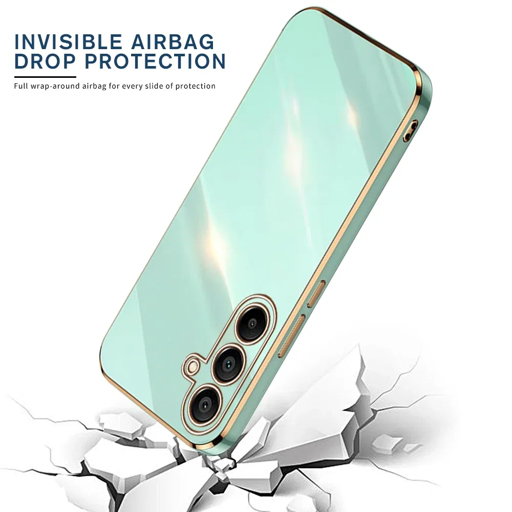 Material: Microfiber, Color: Beige - Luxury Electroplated Cover Case For Samsung Galaxy A15 Silicone Lens Protection Fundas A05s A05 4G A25 A35 A55 5G A 15 25 35 55