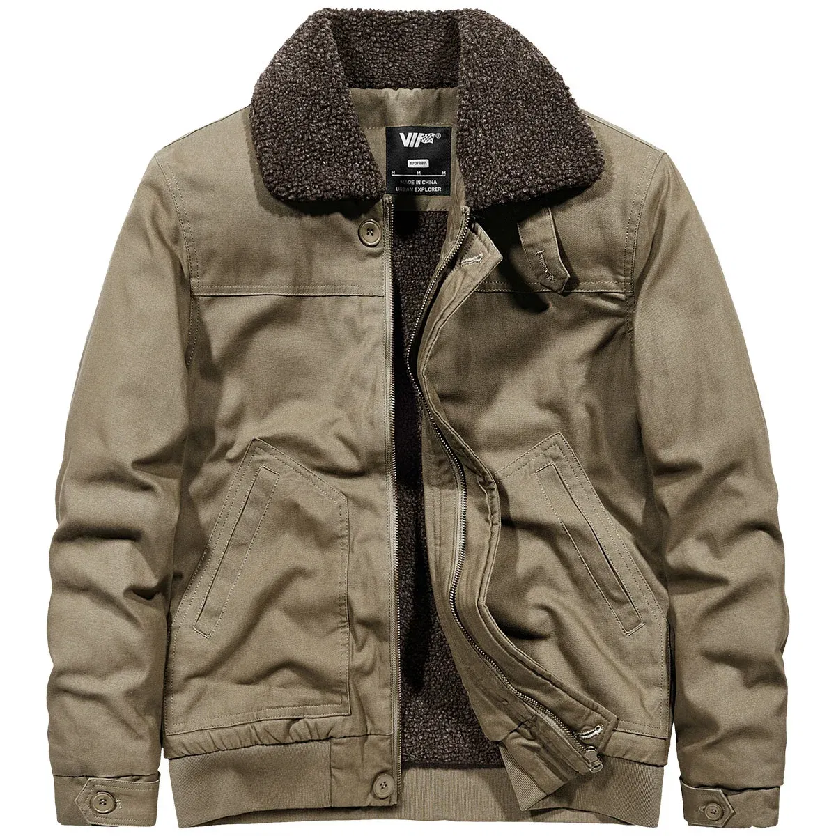 Color: Khaki, Size: XXXL - Men's Cold Jackets Knitted Coat Winter Coats Bomber Mens Sweat-shirt Designer Clothes Down Light Style Clothing Hooded Cardigans