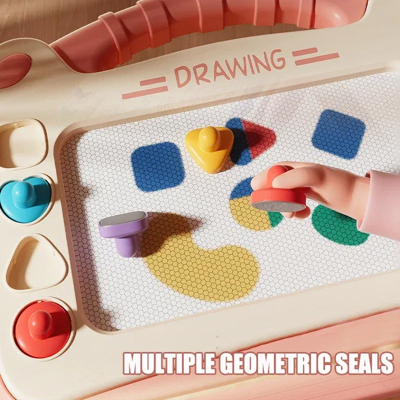 Color: green - Children Cartoon Drawing Board Baby Puzzle Magnetic Writing Board Toy Graffiti Magnetic Drawing Board Montessori Toy for Kids