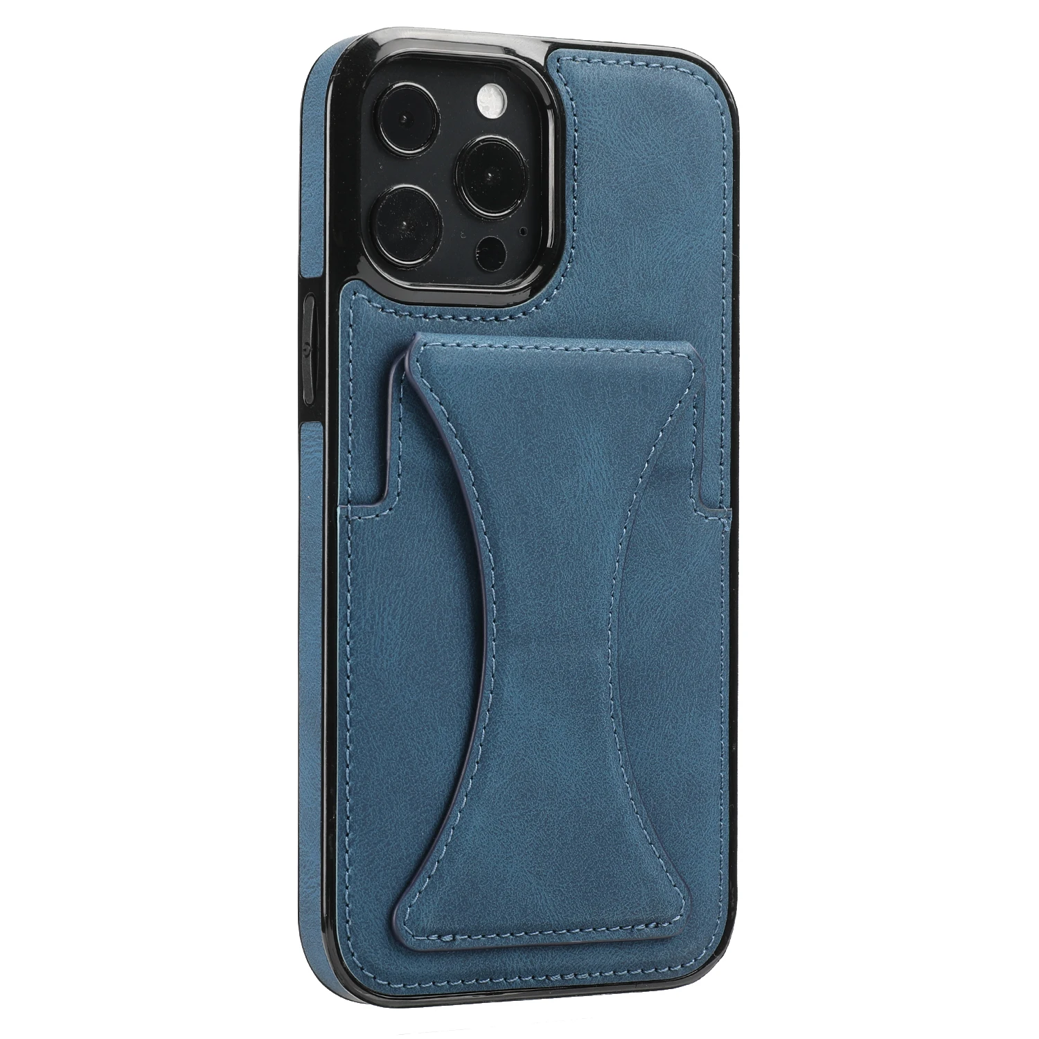 Color: Blue, Material: aluminum - For iPhone 16 Pro Max Plus Case 2024 With Magnetic Leather Kickstand Card Slot Wallet Back Cover Protection Shockproof Coque