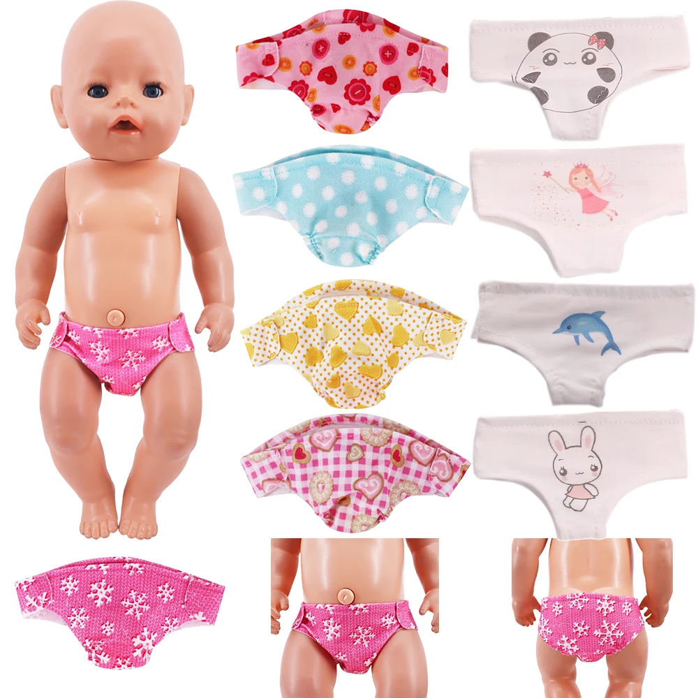 Color: Blue - Reborn Doll Panties,Cute Pattern Underwear Panties Accessories Fits 43Cm Newborn Baby Doll,18 Inch American Girl Doll,Girl Gifts