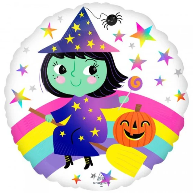 Balloon - 45cm Standard Rainbow Witch