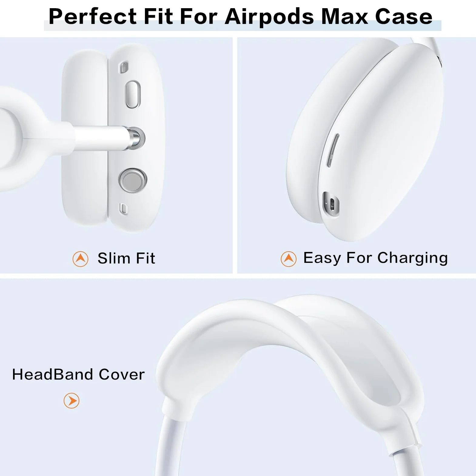 Color: black - Silicone Case Cover for AirPods Max (2024/2020)Accessories Soft Silicone Skin Protector ,Anti-Scratch Ear Pad Case Cover